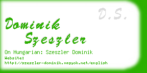 dominik szeszler business card